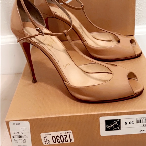 Christian louboutin Senora 100 Patent Nude shoes 39.5 - Picture 5 of 6